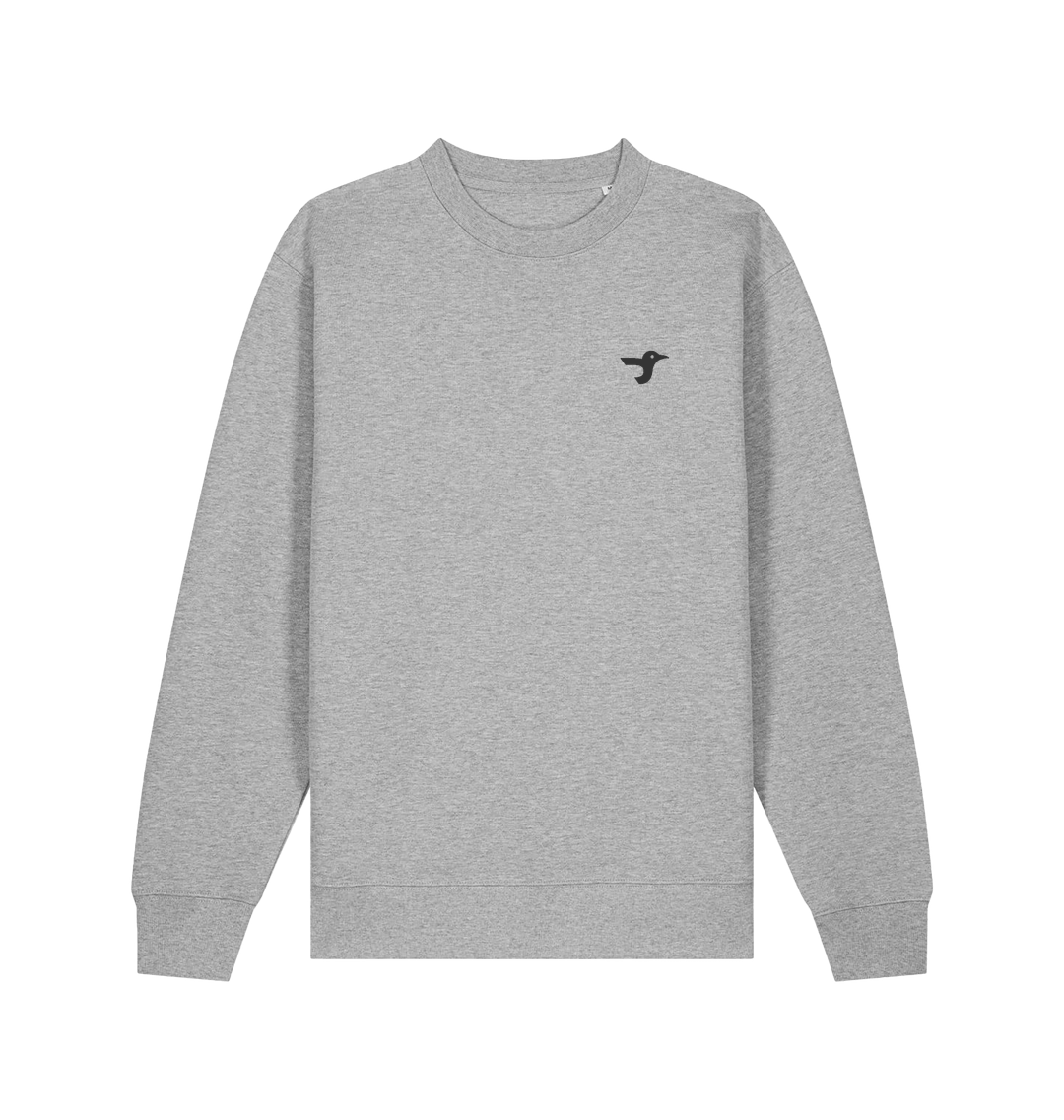 Heather Grey Printed Sweater Front