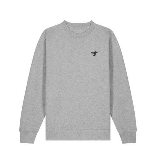 Heather Grey Printed Sweater Front