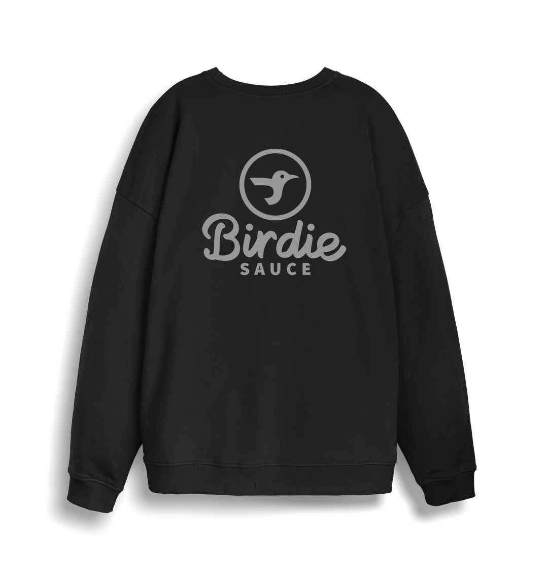 Black Printed Sweater Back
