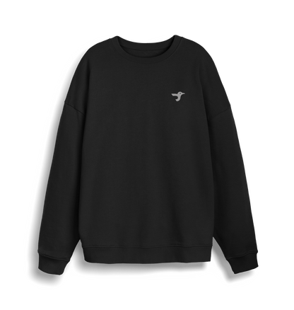 Black Printed Sweater Front