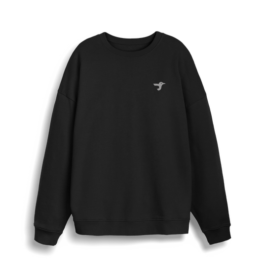 Black Printed Sweater Front