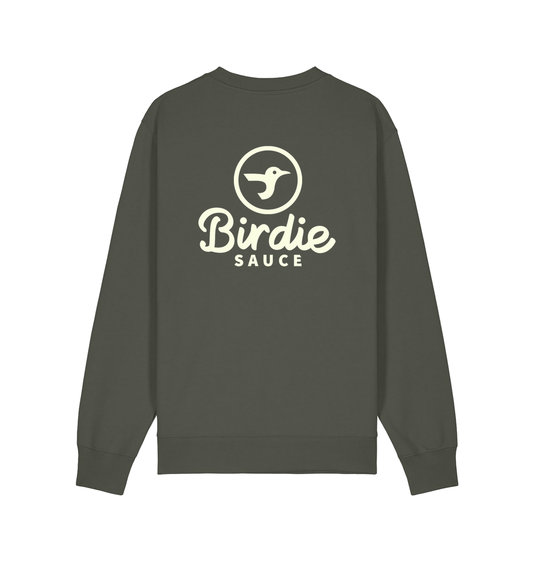 Khaki Printed Sweater Back