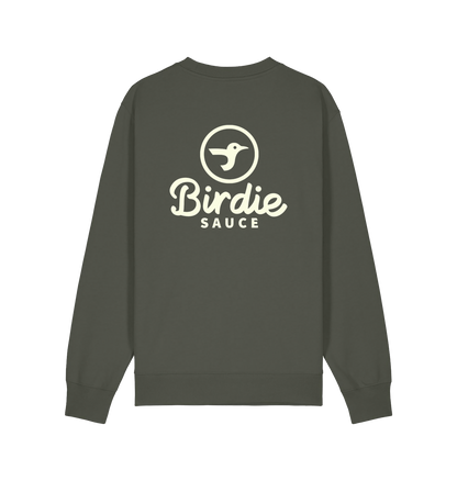 Khaki Printed Sweater Back