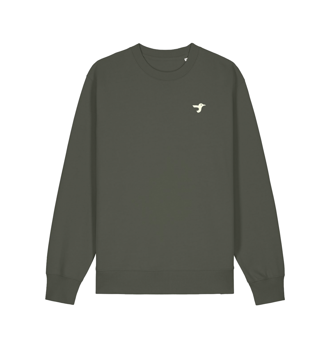 Khaki Printed Sweater Front
