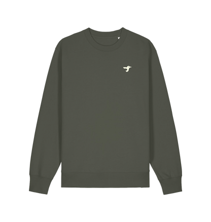 Khaki Printed Sweater Front